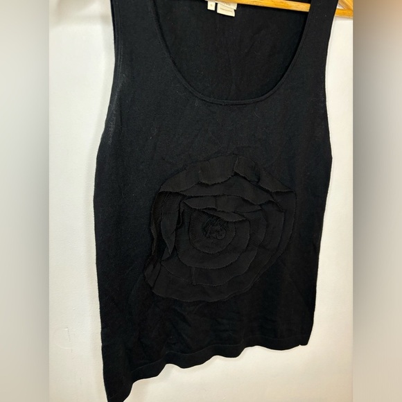 Kate Spade Black Rose Applique Cotton Knit Tank - Picture 2 of 9